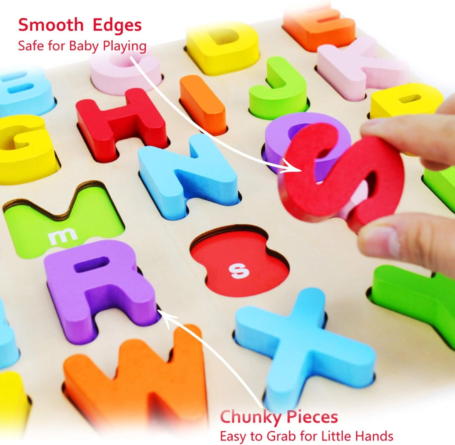 Alphabet Puzzle,  ABC Letter Puzzles for Toddlers 1 2  Years Old, Educational Learning Toys for Toddlers, Alphabet Toys with Puzzle Board & Letter Blocks, Best Gifts for Girls and Boys