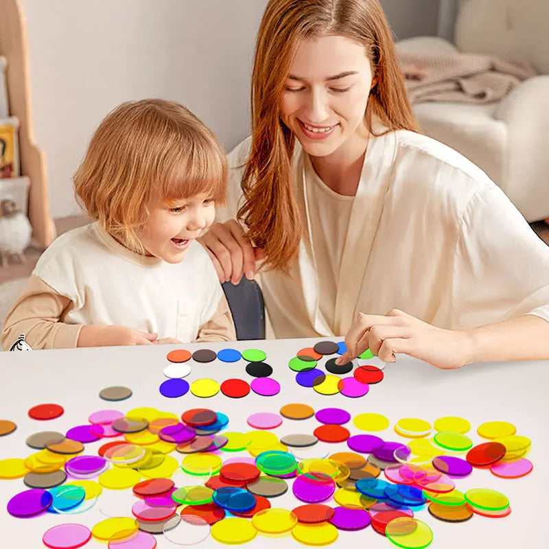Kids Colorful Transparent Letters Numbers Set Sensory Light Table Toy Counting Spelling Montessori Educational Mathematical Toy