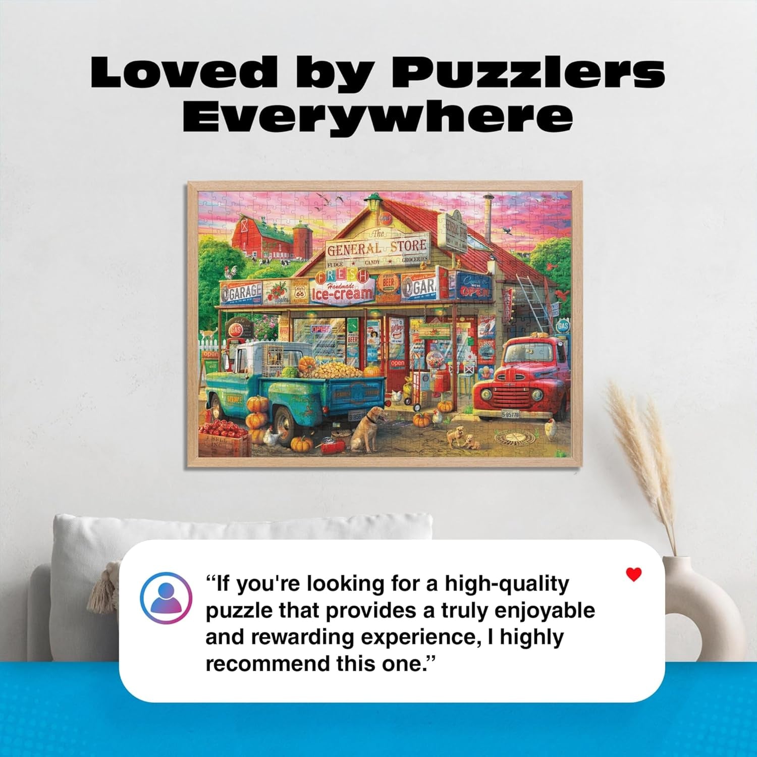 - 500 Piece Jigsaw Puzzle - Americana Collection , Country Store - Challenging Fall and Autum Puzzles for Adults