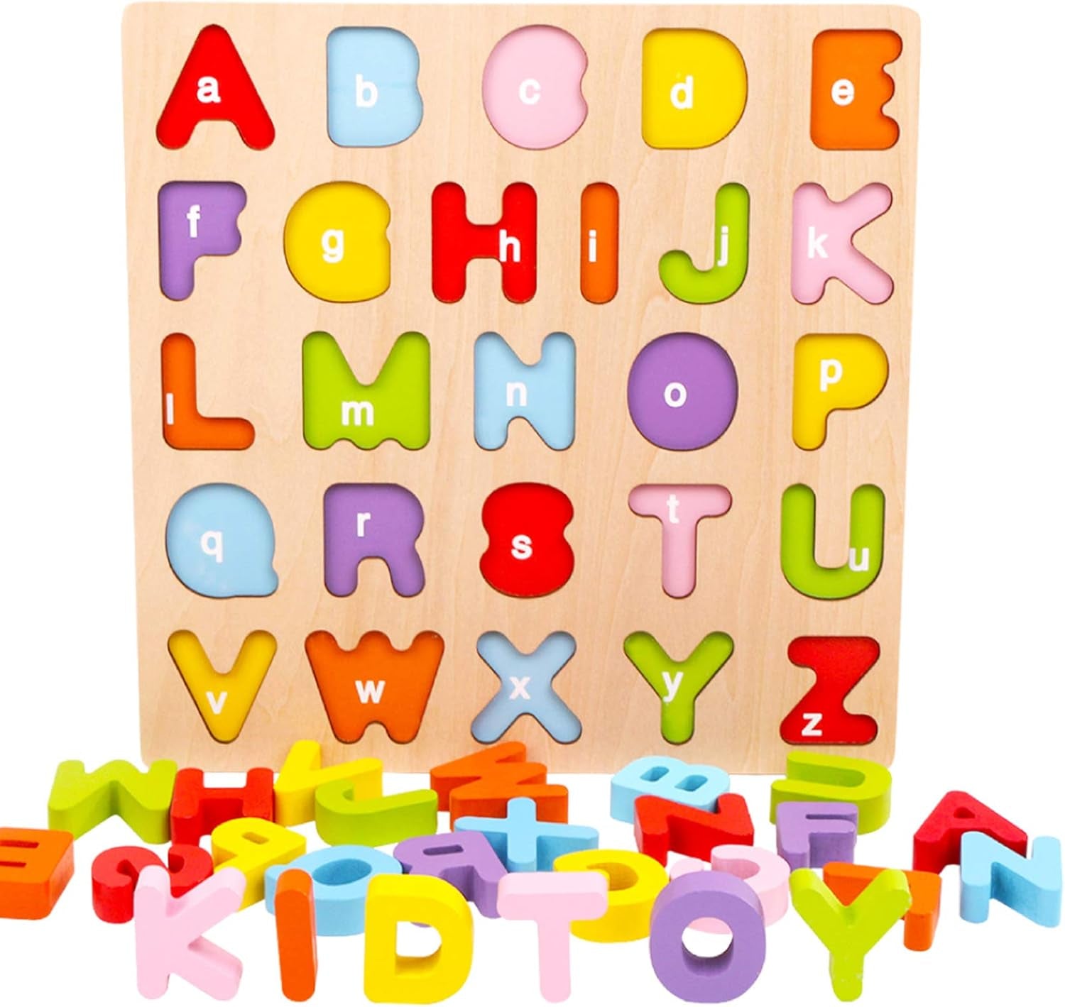 Alphabet Puzzle,  ABC Letter Puzzles for Toddlers 1 2  Years Old, Educational Learning Toys for Toddlers, Alphabet Toys with Puzzle Board & Letter Blocks, Best Gifts for Girls and Boys