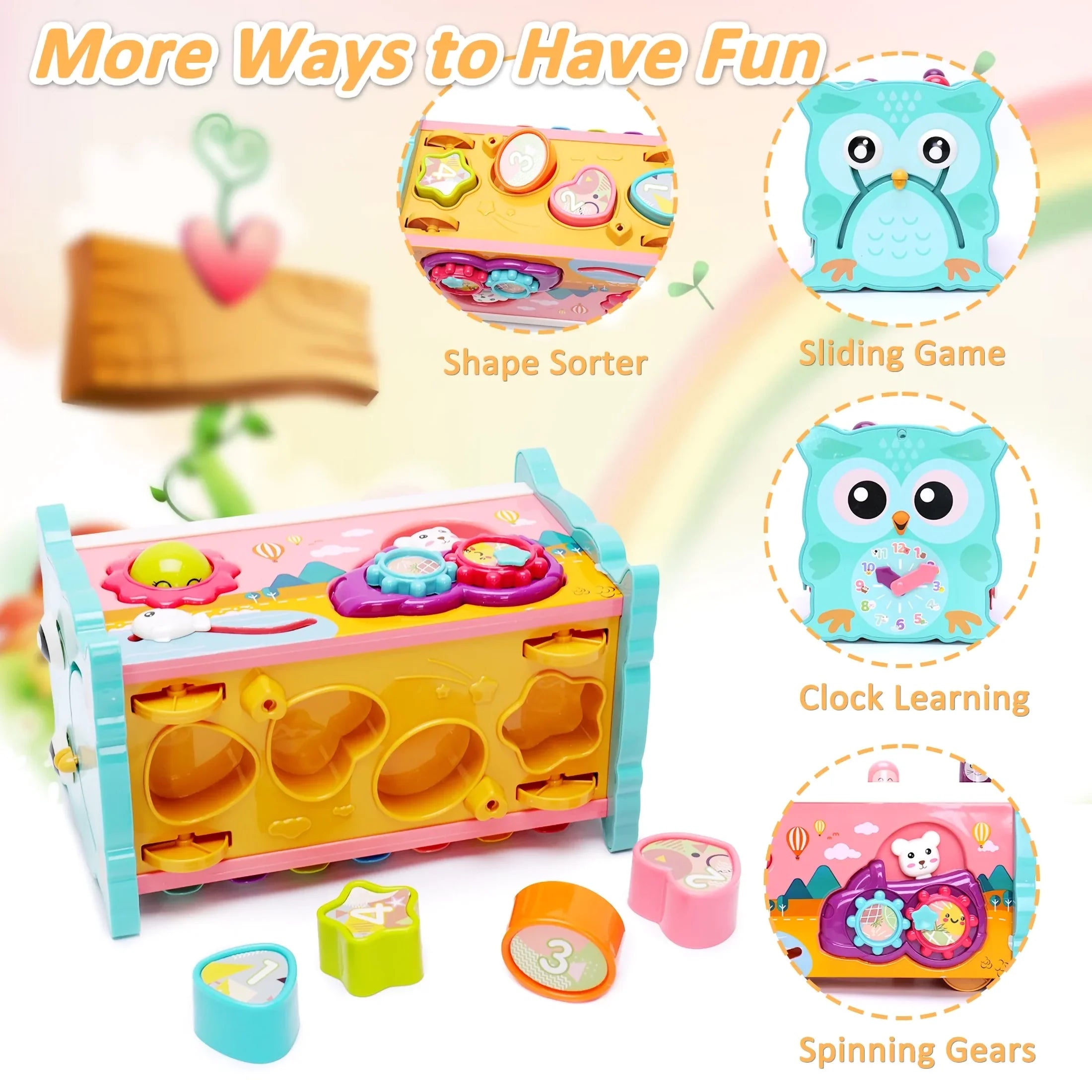 Montessori Learning Toys 8 in 1 Baby Sensory Toys Toddler Educational Gifts for Kids 1- 3Y Boys & Girls