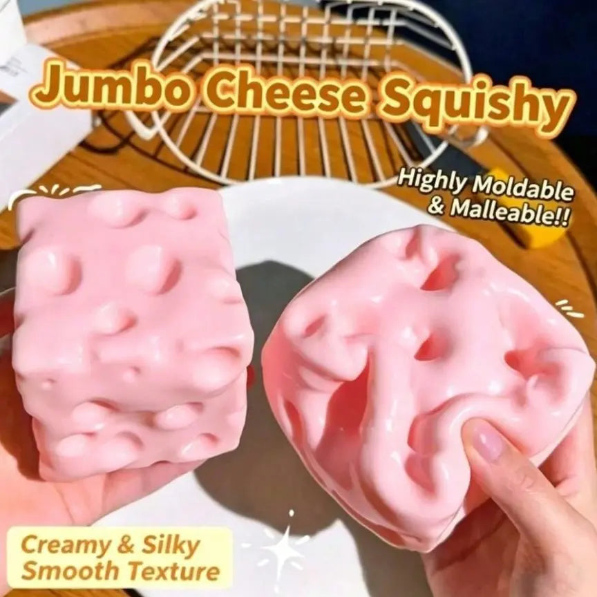 Plush Soft Cheese Block, Giant Fidget Toy, Asmr Stress Ball, Relaxing Game, Teen & Adult Anxiety Relief, Birthday Gift, Home Decor