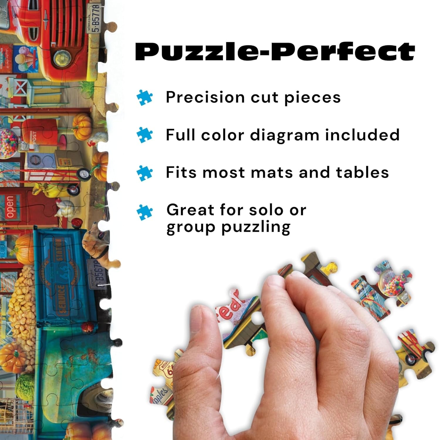 - 500 Piece Jigsaw Puzzle - Americana Collection , Country Store - Challenging Fall and Autum Puzzles for Adults