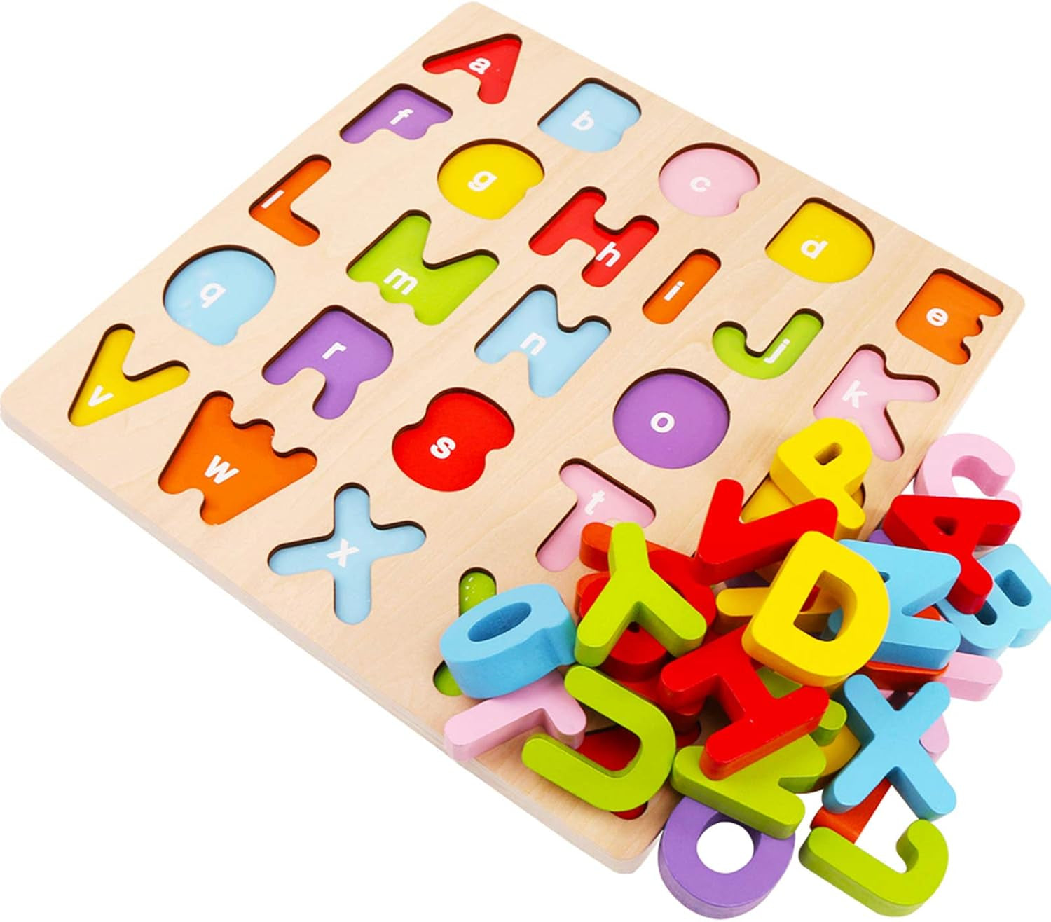 Alphabet Puzzle,  ABC Letter Puzzles for Toddlers 1 2  Years Old, Educational Learning Toys for Toddlers, Alphabet Toys with Puzzle Board & Letter Blocks, Best Gifts for Girls and Boys