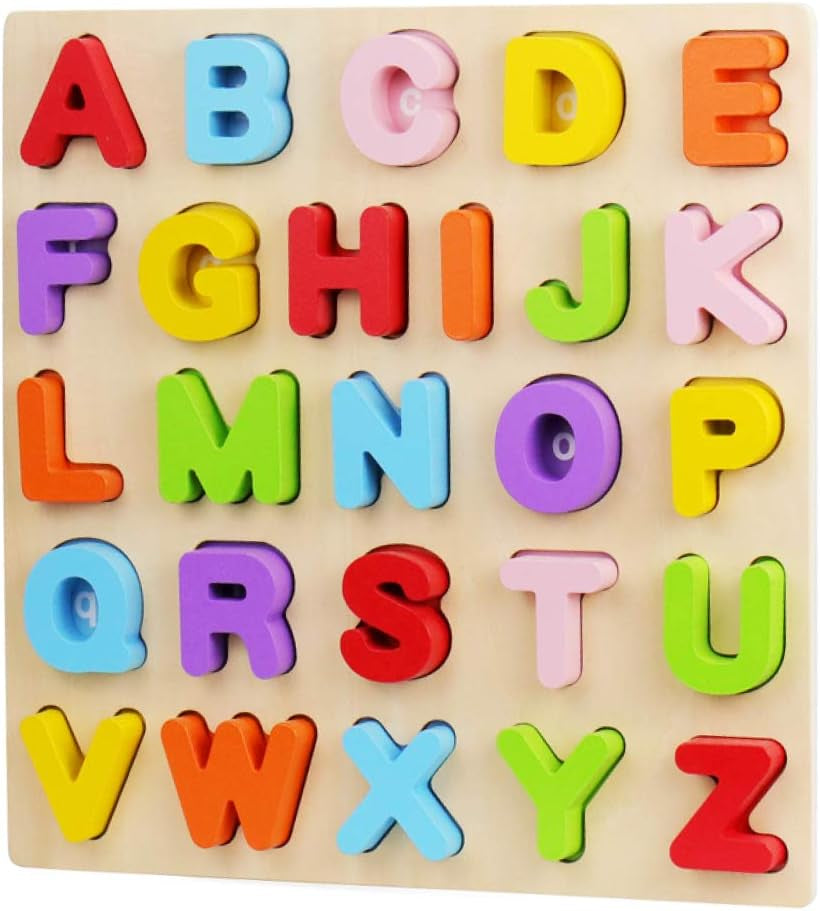 Alphabet Puzzle,  ABC Letter Puzzles for Toddlers 1 2  Years Old, Educational Learning Toys for Toddlers, Alphabet Toys with Puzzle Board & Letter Blocks, Best Gifts for Girls and Boys