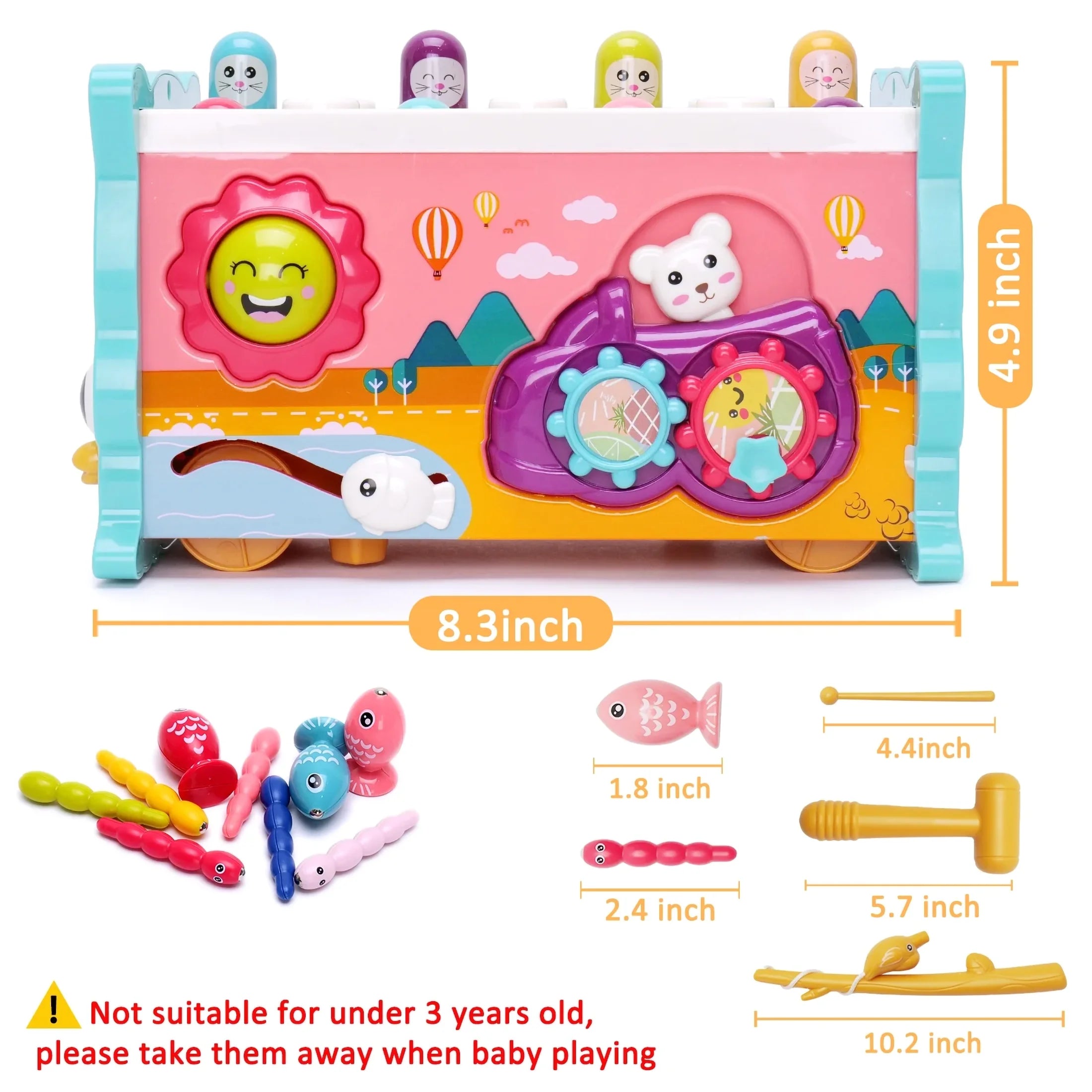 Montessori Learning Toys 8 in 1 Baby Sensory Toys Toddler Educational Gifts for Kids 1- 3Y Boys & Girls